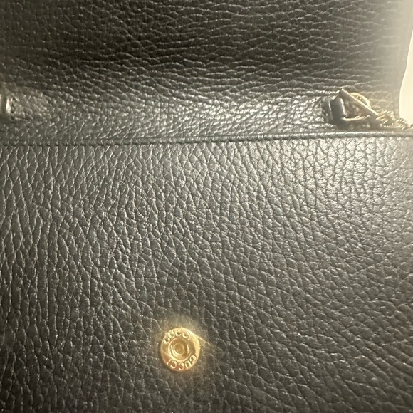 Gucci interlocking G wallet on chain in black grain leather - Picture 13 of 16